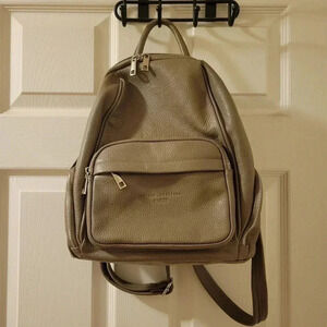 MAISON HERITAGE Paris Basi Leather Backpack in Tan Mauve Grey
